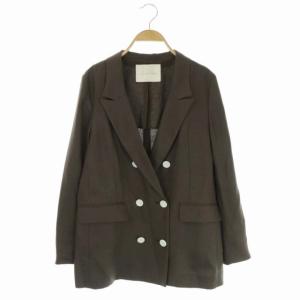 21SS リネンタッチダブルジャケット テーラード 36 茶 