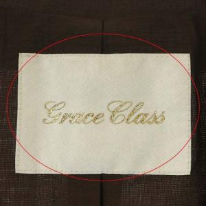 Grace Class 21SS リネンタッチダブルジャケット テーラード 36 茶 