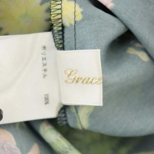 Grace Class 21AW ツイルボタニカルワンピース ロング 花柄 バンドカラー 36