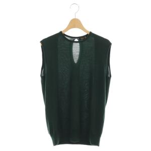 ニット ノースリーブ 薄手 カシミヤ シルク 1 グリーン