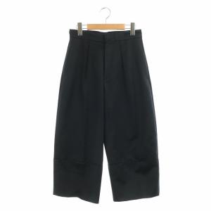 サテンワイドパンツ 36 ネイビー