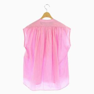 Drawer ノースリーブ ギャザー ブラウス フレア プルオーバー ピンク