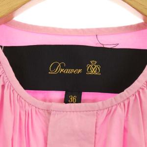 Drawer ノースリーブ ギャザー ブラウス フレア プルオーバー ピンク