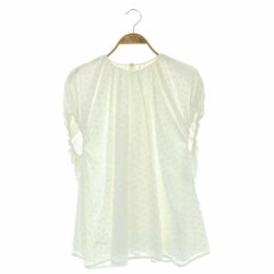 ドットジャカードギャザーブラウス 36 ホワイト