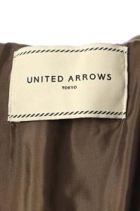 UNITED ARROWS UBCB フーデッド ダウンコート ジップアップ ロング ブルーフォックスファー 36 茶 ブラウン