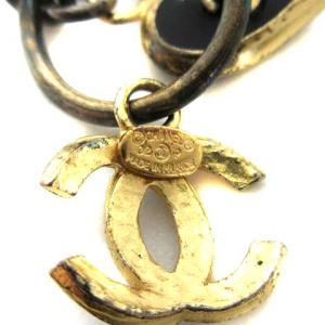 CHANEL P02 K ココマーク ハートピアス ゴールド ブラック