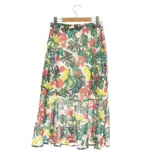 GRACE CONTINENTAL 花柄ロングスカート フレア 刺繍 36 マルチカラー