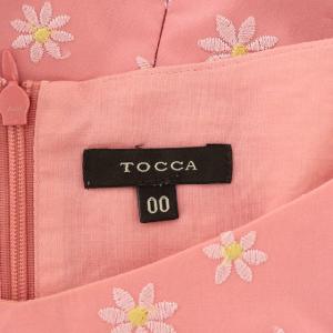 TOCCA フラワー刺繍ノースリーブワンピース フレア 00 ピンク