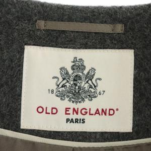 OLD ENGLAND ウールノーカラーコート ロング 34 グレー