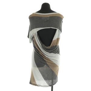 Martin Margiela 6 MM6 ボーダーチュニックカットソー グレー