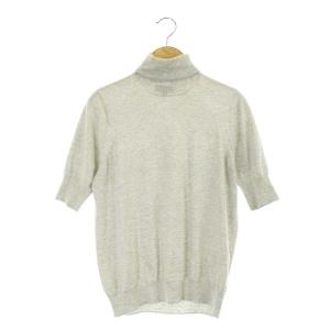 18Gコットンシルクタートルショートスリーブニット カットソー 1 グレー