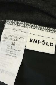 ENFOLD ウールサキソニーゴムジョッパーズパンツ イージー テーパード タック 36 ダークグレー