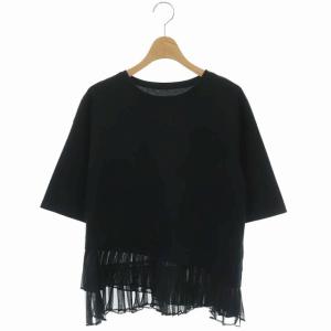 20SS ヘムプリーツカットトップ 36 ブラック