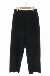 20AW 側章ラインウールパンツ テーパード ジッパーフライ M ブラック