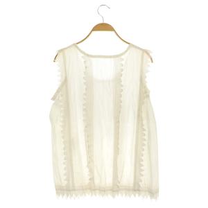 ISSEY MIYAKE デザインノースリーブトップス M ホワイト