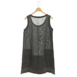 ISSEY MIYAKE リネンノースリーブトップス チュニック M グレー
