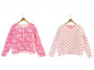 ×SZ blockprints エスゼットブロックプリント リバーシブルキルティングジャケット 総柄 中綿 白 ピンク オレンジ