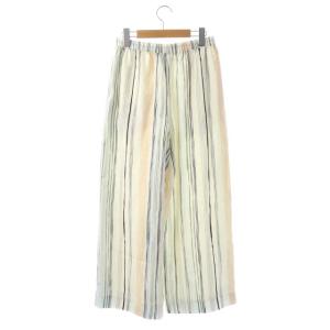 ebure マルチストライプパンツ ワイドパンツイージー 36 アイボリー