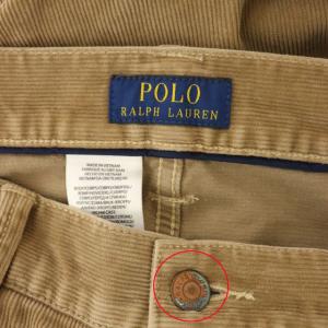 POLO RALPH LAUREN 加工コーデュロイパンツ リメイク加工 テーパード 33/32 ベージュ