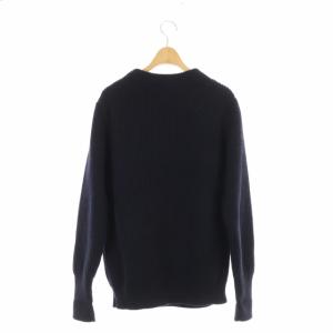 Andersen-Andersen モックネックウールニット セーター 長袖 畦編み S 紺 ネイビー