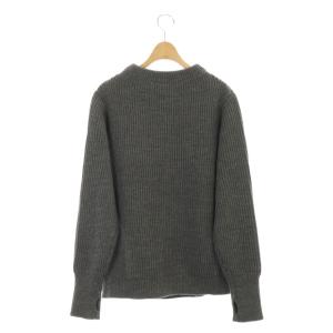 Andersen-Andersen モックネックウールニット セーター 長袖 畦編み S グレー