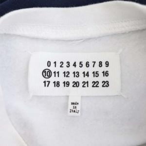 Martin Margiela 10 13AWドッキングスウェット トレーナー 長袖 プルオーバー 切替 裏起毛 M 白 青 ホワイト ブルー