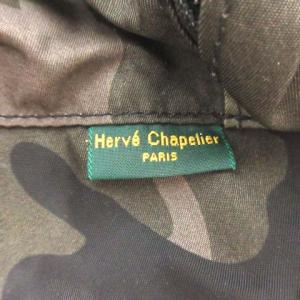 Hervé Chapelier デイパック リュックサック 迷彩柄 カモフラ 総柄 ナイロン カーキ 黒 ブラック