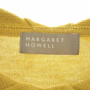 MARGARET HOWELL 20SS TWISTED RAMIE COTTON リネン ニット カットソー ラウンドカラー 半袖 2 黄色 マスタード