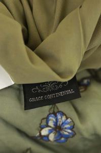 GRACE CONTINENTAL 21SS 小花刺繍イージーパンツ 36 カーキ