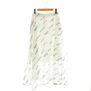 19SS PASSCODE RANDOM SKIRT フレアスカート 総柄 ホワイト ブラック