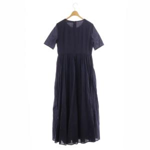 MARIHA 夏のレディのドレス ワンピース ロング 半袖 38 紺 ネイビー ダークサファイア