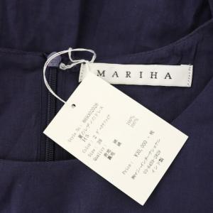 MARIHA 夏のレディのドレス ワンピース ロング 半袖 38 紺 ネイビー ダークサファイア