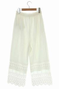 Diagram GRACE CONTINENTAL 21SS キカ刺繍ワイドパンツ フレア イージー 36 ホワイト