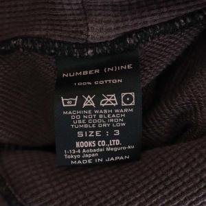 NUMBER (N)INE ロゴダメージパーカー プルオーバー 長袖 3 茶 ブラウン