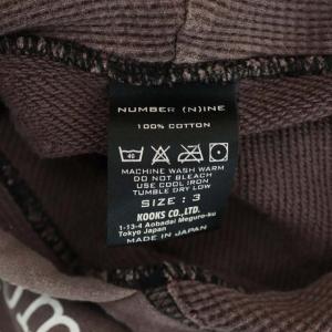 NUMBER (N)INE プリントダメージパーカー プルオーバー 長袖 3 茶 ブラウン
