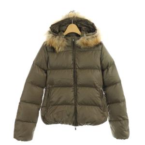 ファー ダウンジャケット ジップアップ フード 40 ブラウン