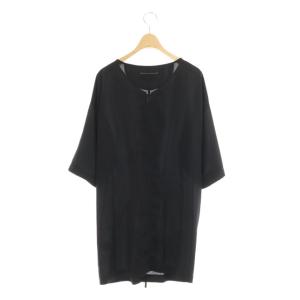 Martin Margiela 6 MM6 チュニック レースアップ サテン 七分袖 40 黒 ブラック