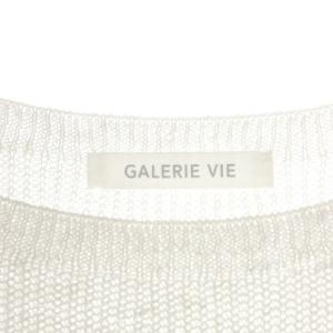GALERIE VIE 20SS ベーシックボートネック ニット リネン プルオーバー 五分袖 S オフホワイト