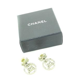 CHANEL 06A ビジューラインストーンリボンピアス ココマーク ゴールド
