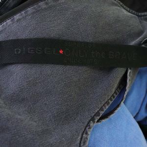 DIESEL レイヤード デニム MA-1 ライナーベスト 刺繍 S グレー