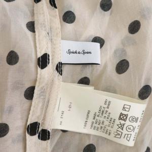Spick&Span 21SS シアードットシャーリングブラウス ベージュ