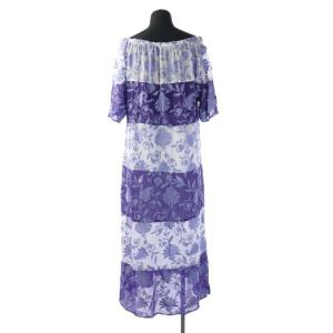 GRACE CONTINENTAL 21SS ワンピース 花柄刺繍 オフショルダー 36 パープル