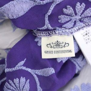 GRACE CONTINENTAL 21SS ワンピース 花柄刺繍 オフショルダー 36 パープル