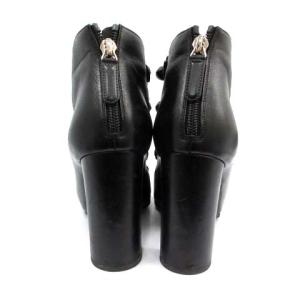 CHANEL カメリア ココマーク ショートブーツ 23.5cm 黒