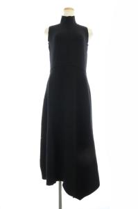 CASA FLINE カーディガンセットニットワンピース 2点セット ノースリーブ ロング 長袖 Vネック F 黒 ブラック