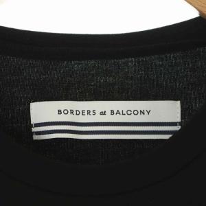BORDERS at BALCONY CROSSED TEE Tシャツ ロゴワッペン 36 ブラック