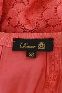 Drawer 20SS フラワーレースタイトスカート セミフレア 36 サーモンピンク