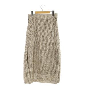 ebure 21SS カラーツイストニットスカート ベージュ ホワイト