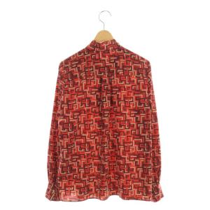 ANAYI 21AW キカプリントボウタイブラウス 総柄 38 レッド