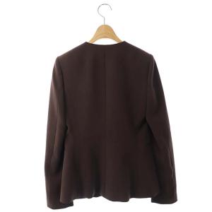 Theory Washable Wool Vneckジャケット ノーカラージャケット 0 茶 ブラウン